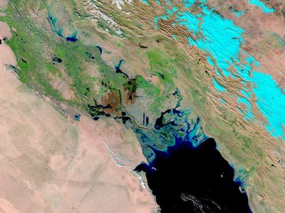 Winter rains and possibly melting snow from Iran